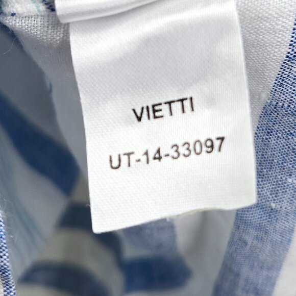 NWT UNTUCKit VIETTI BLUE WHITE STRIPED 100% LINEN BUTTON FRONT COLLARED SHIRT - Picture 6 of 8